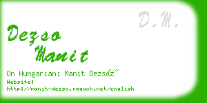 dezso manit business card